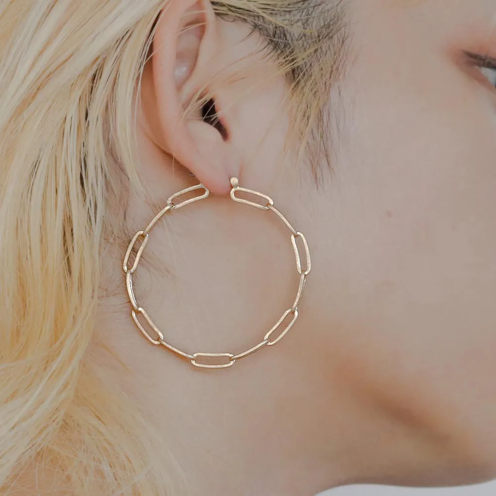 Cable Chain Hoop Earrings