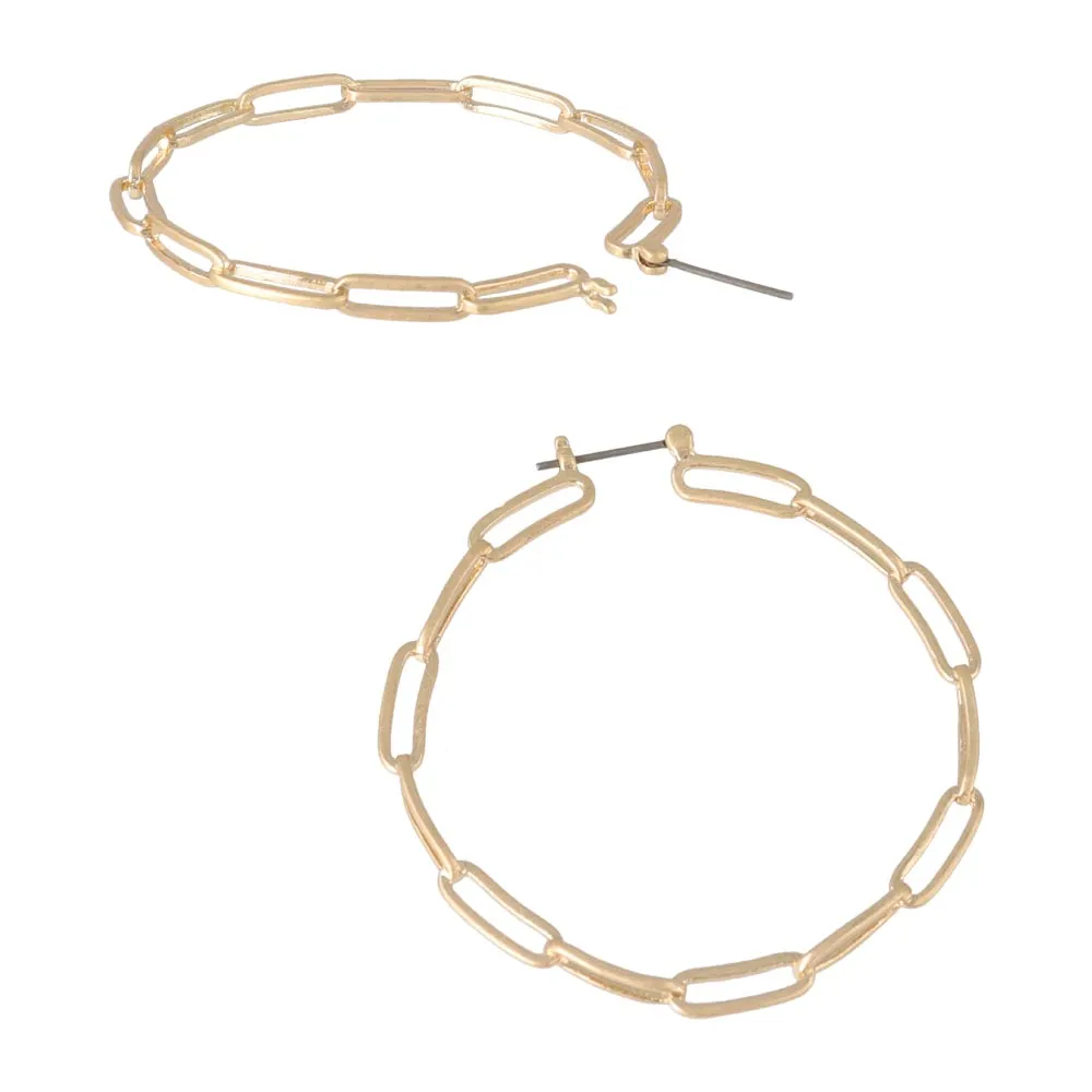 Cable Chain Hoop Earrings