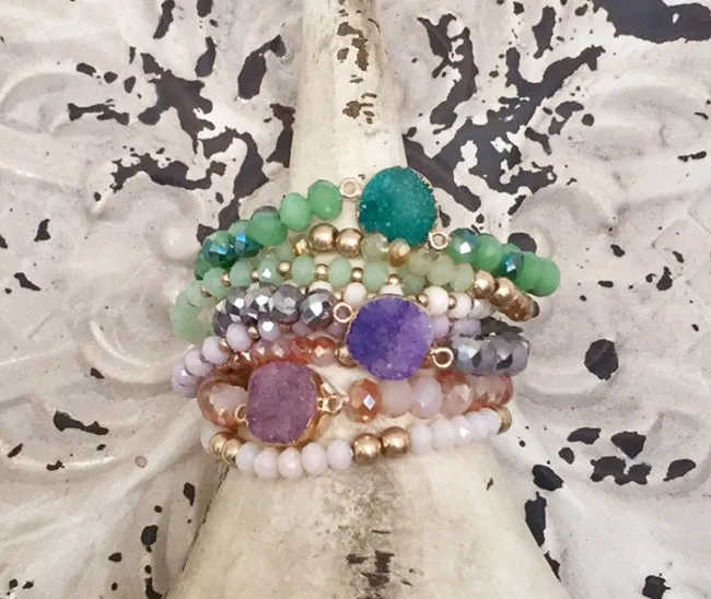 Camden Purple Druzy Bracelets