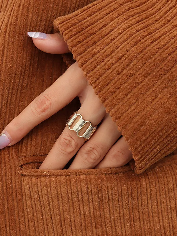 Chains Hollow Solid Color Rings Accessories