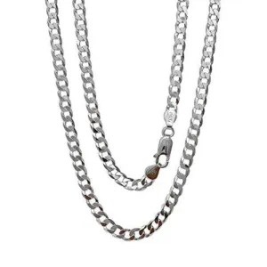 Classic 4.8mm 925 Sterling Silver Curb Chain For Men And Women