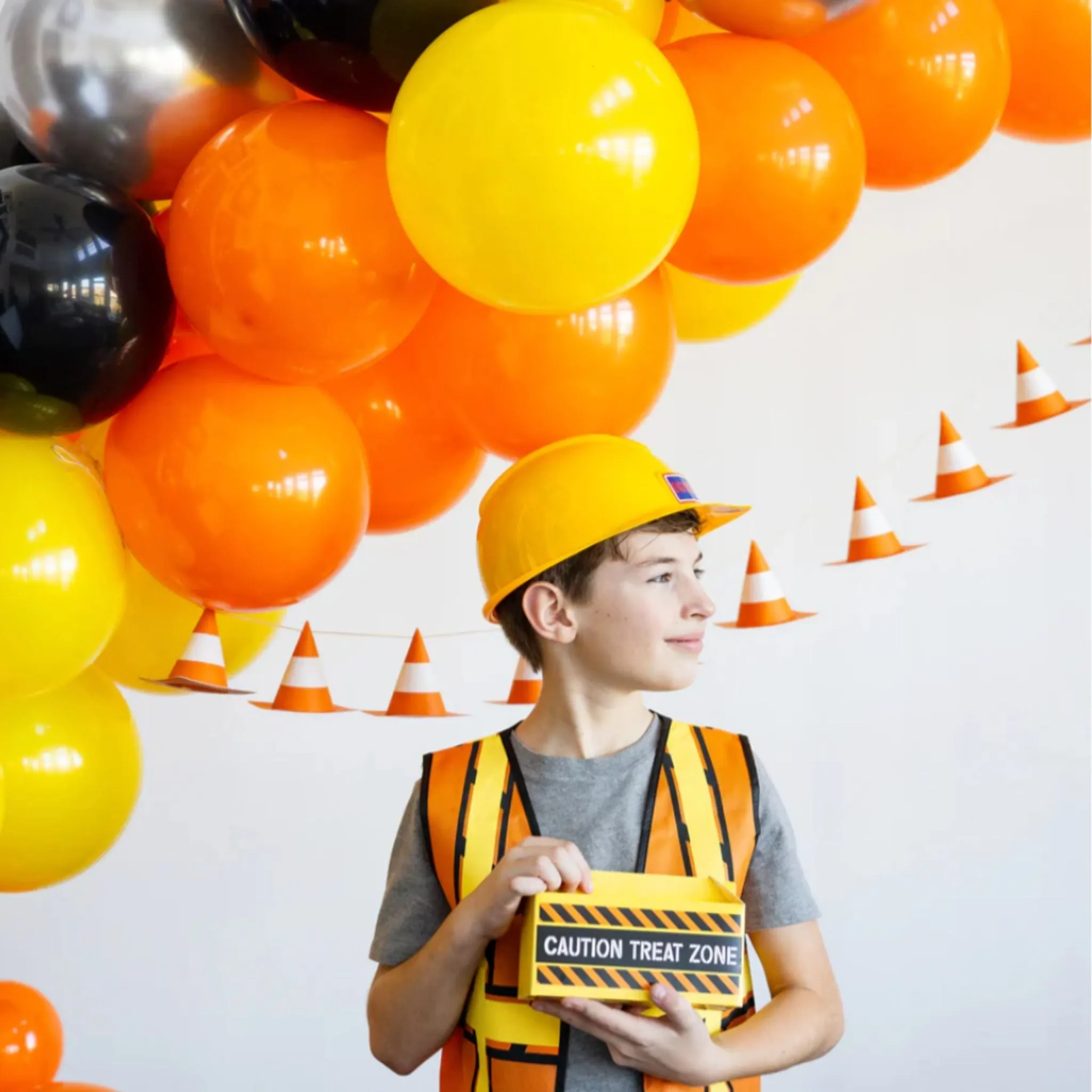 Construction Party Caution Rubber Bracelets | Party Favors | Set 6