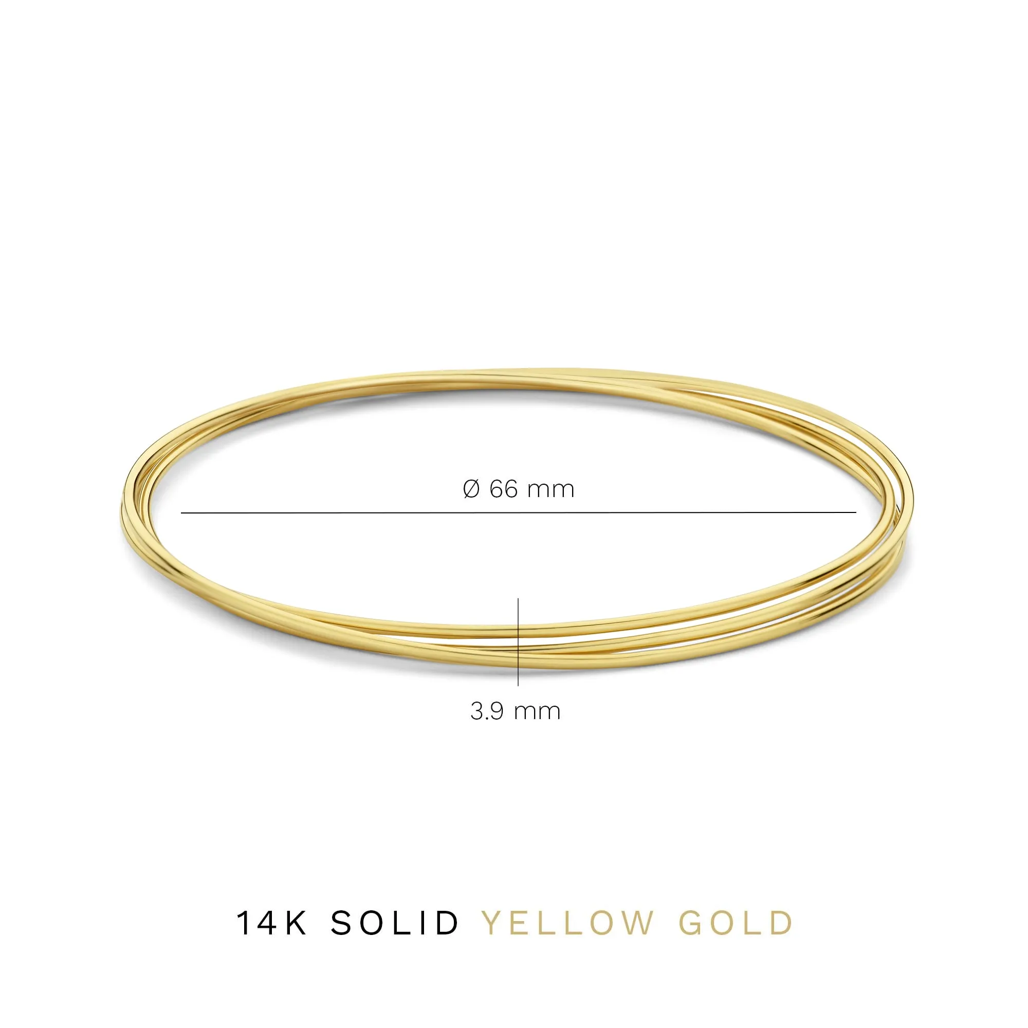 Cour d'Honneur Adora 14 karat gold bangles with 3 bracelets