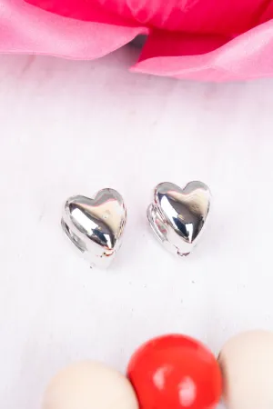 Crystal Avenue Heart To Heart Silvertone Reversible Earrings