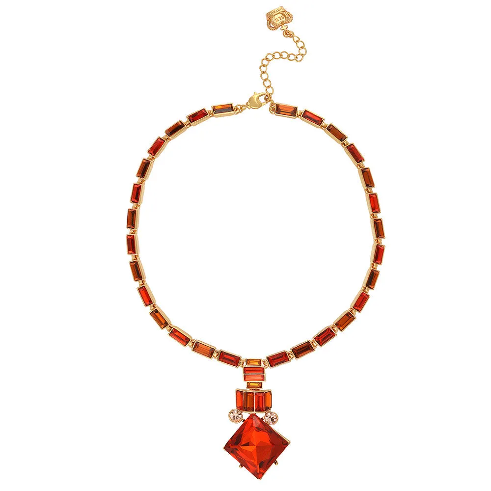 Crystal Square Art Deco Necklace