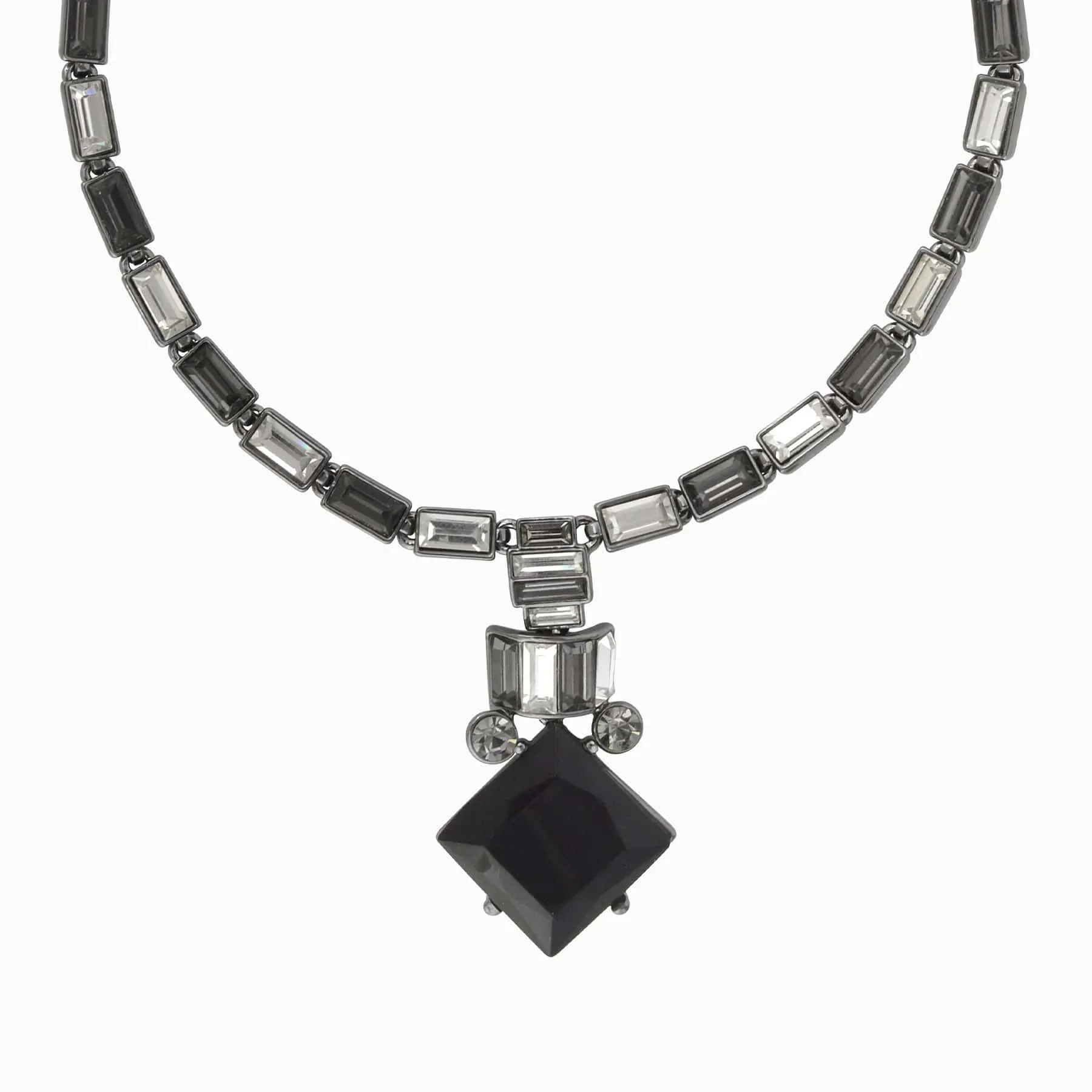 Crystal Square Art Deco Necklace