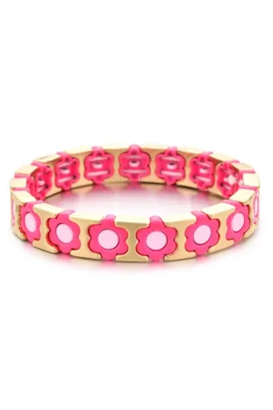 Daisy chain bracelet | Gold, Hot Pink & Pale Pink