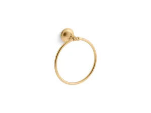 Decorative 7.05" Towel Ring in Vibrant Brushed Moderne Brass