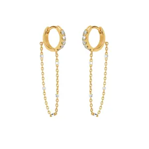 Diamond Mini Goddess Chain Earrings