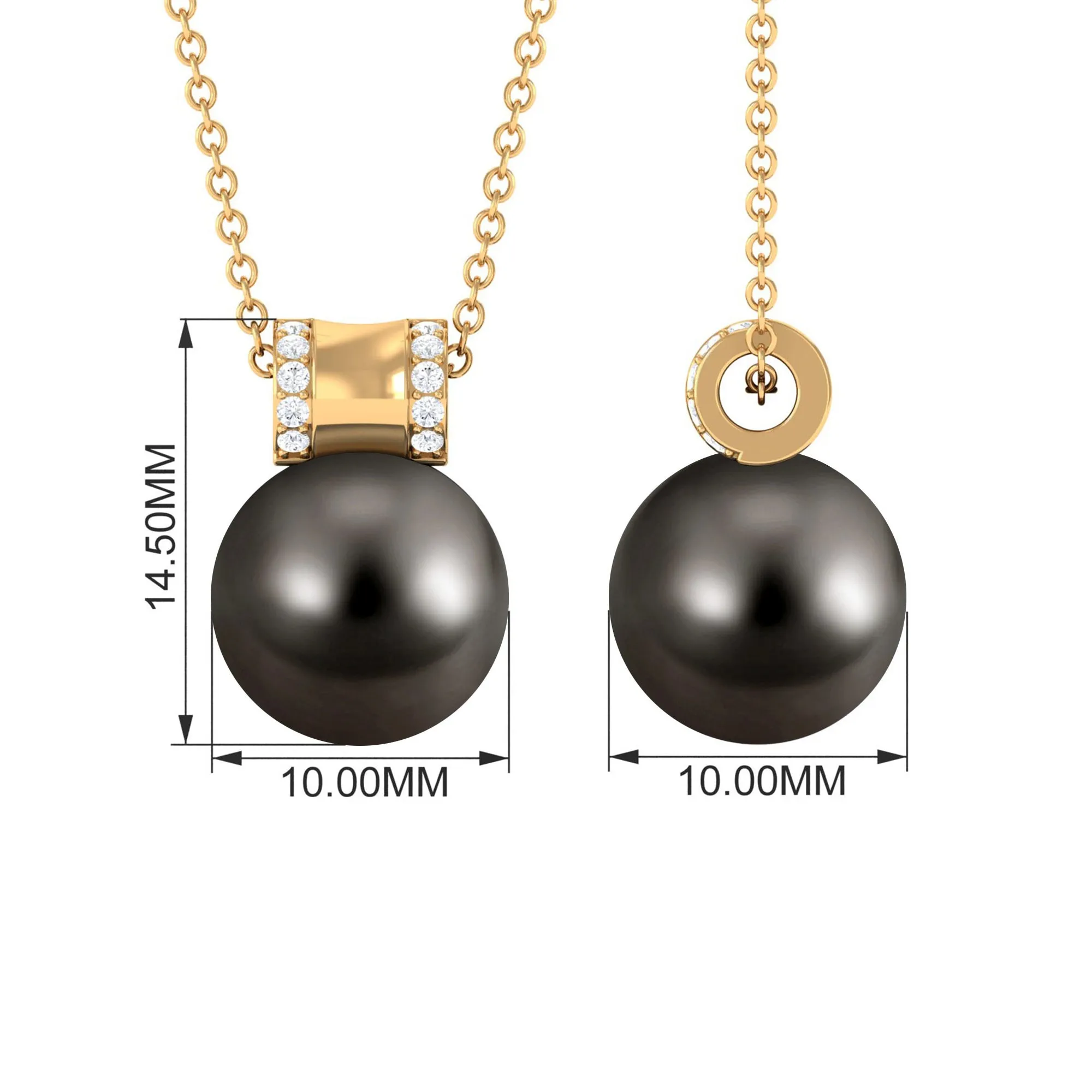 Elegant Tahitian Pearl Pendant with Diamond