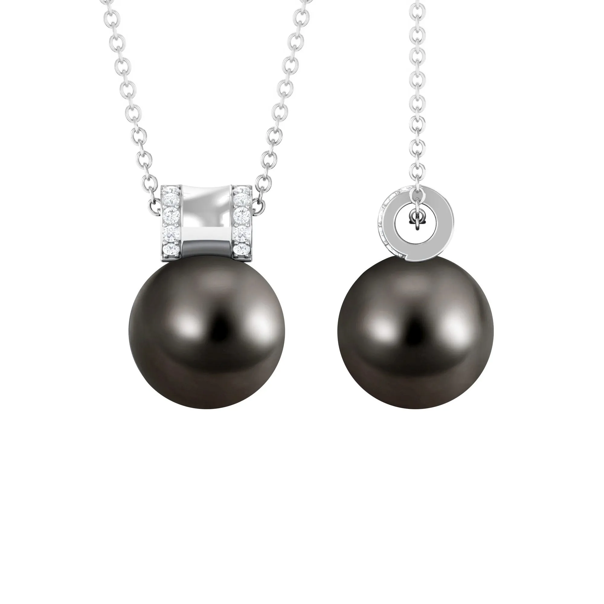 Elegant Tahitian Pearl Pendant with Diamond