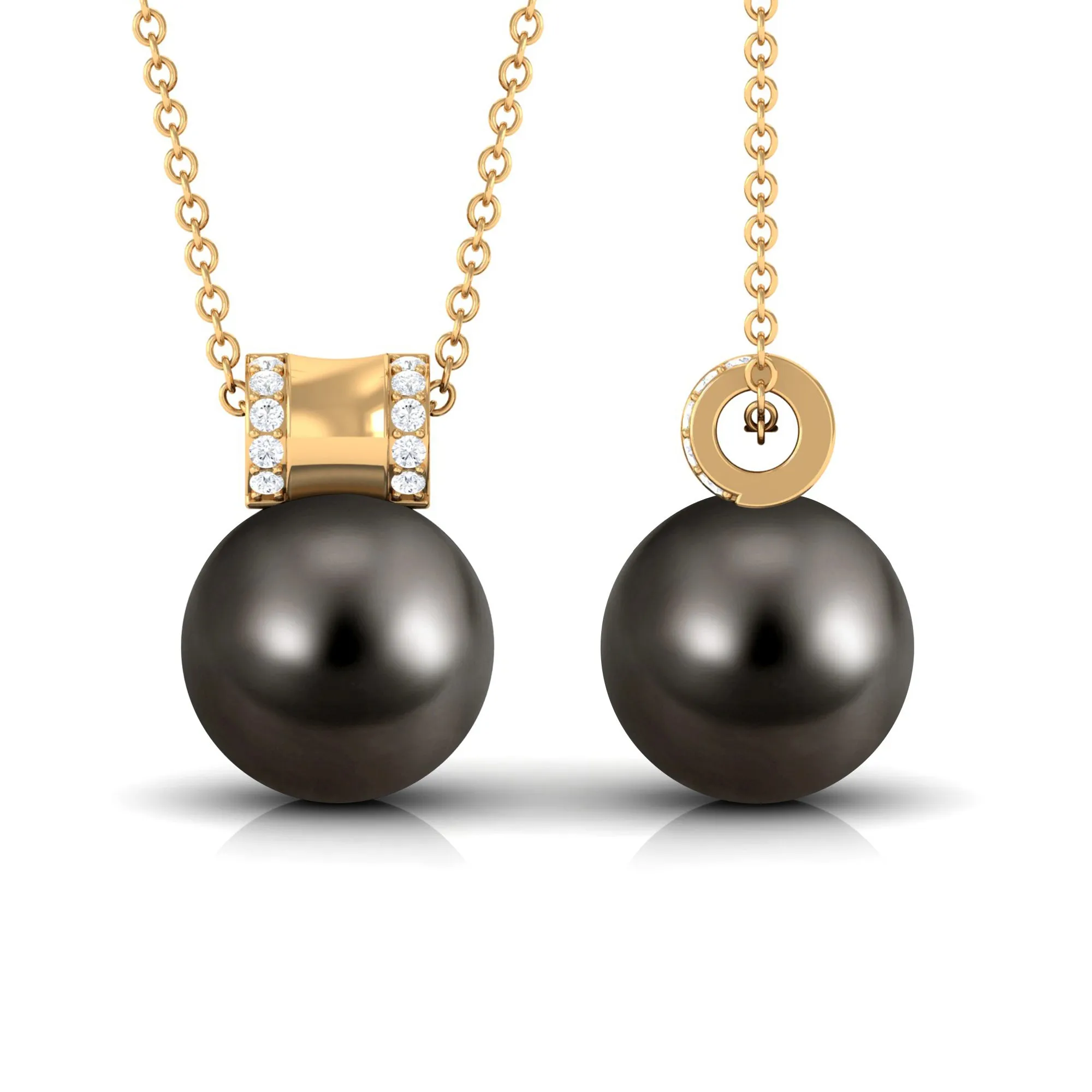 Elegant Tahitian Pearl Pendant with Diamond