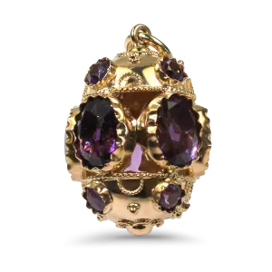 Estate 18k Yellow Gold Amethyst Pendant