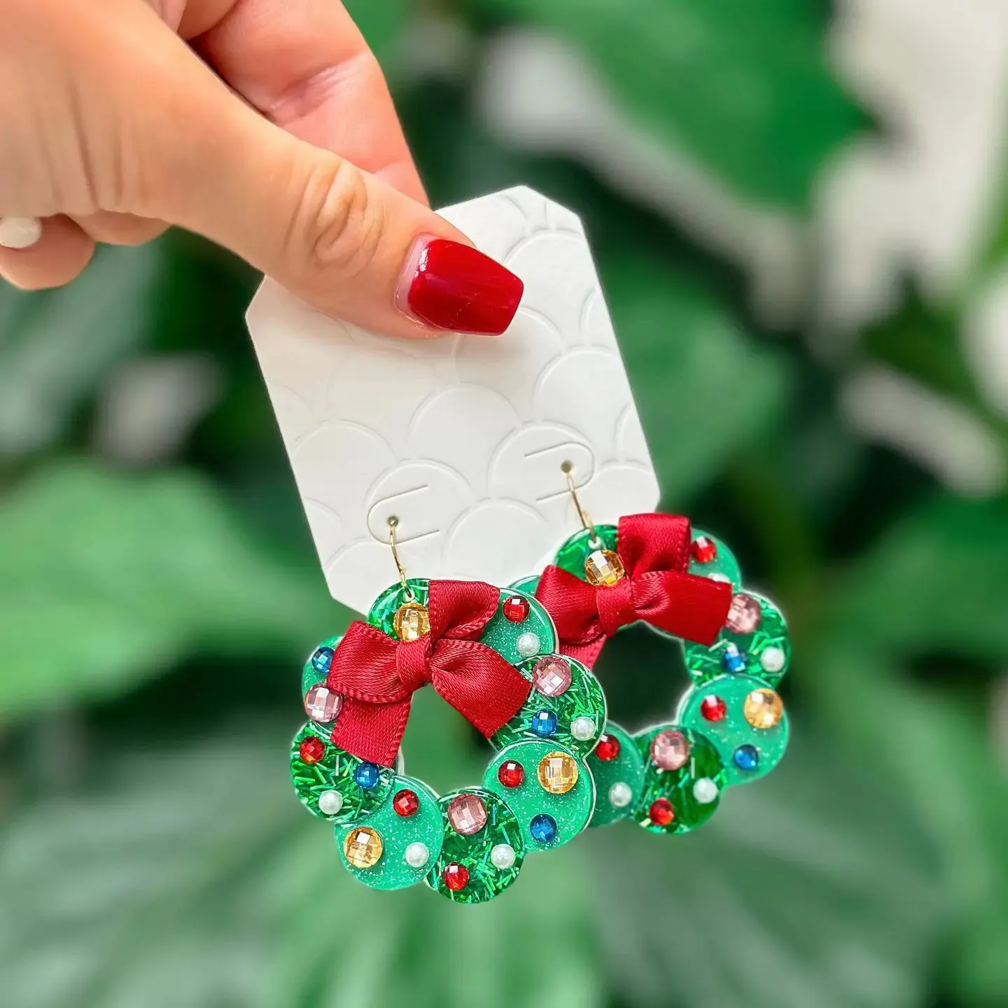 Festive Wreath Dangle Earrings