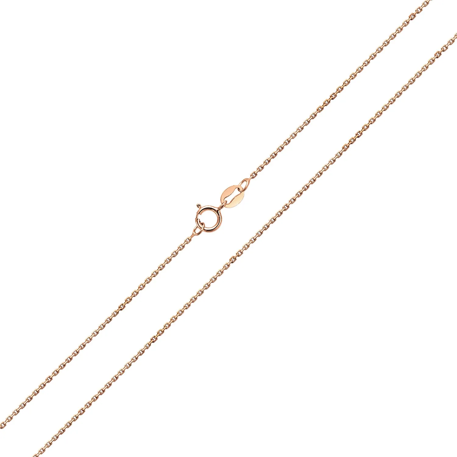 Fine 14K Gold Rose Gold Plated Sterling Silver Chain Necklace 16-18 Inch Length