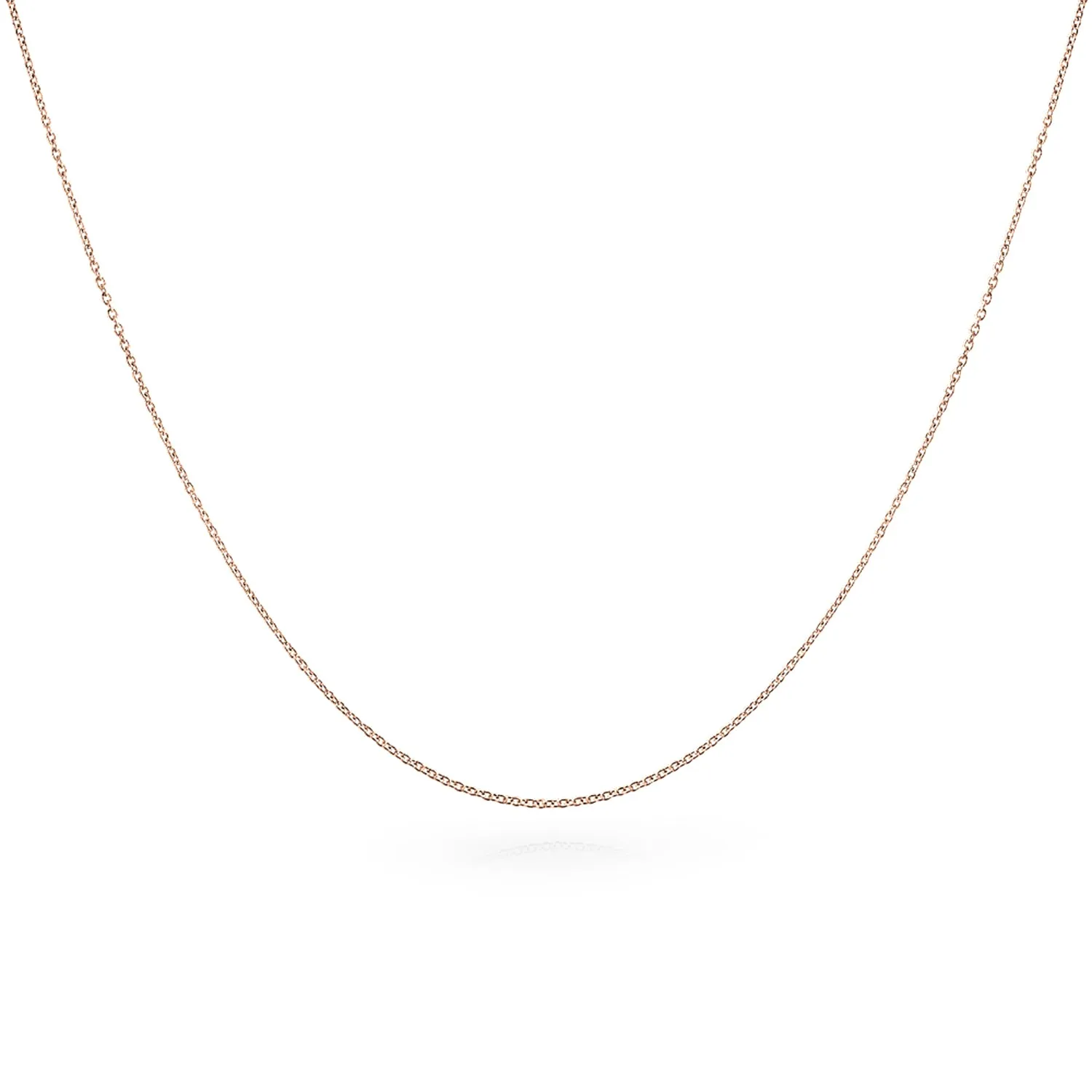 Fine 14K Gold Rose Gold Plated Sterling Silver Chain Necklace 16-18 Inch Length