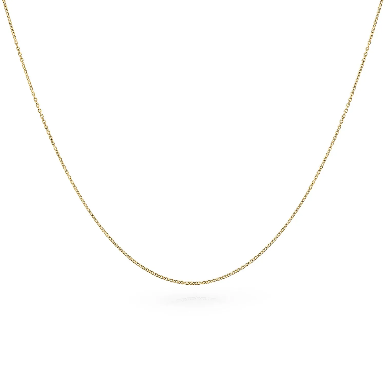 Fine 14K Gold Rose Gold Plated Sterling Silver Chain Necklace 16-18 Inch Length