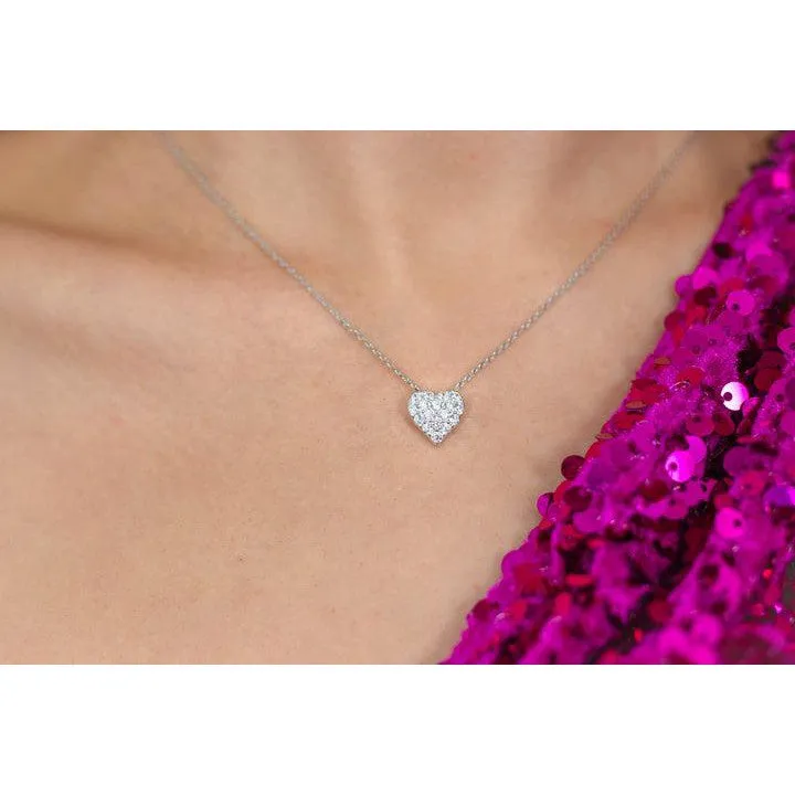 Georgini Sweetheart Sparkly Heart Pendant - Silver