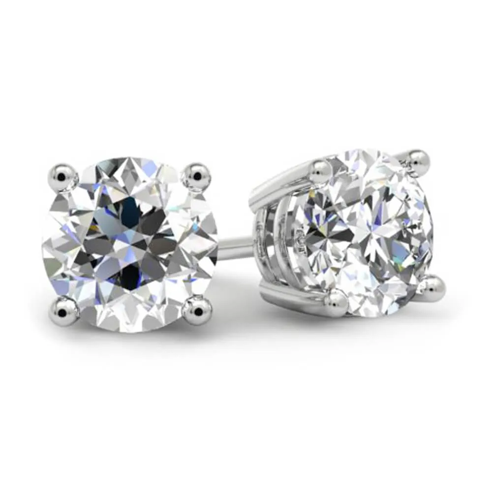 GIA Certified Diamond Stud Earrings - Four-Prong Setting