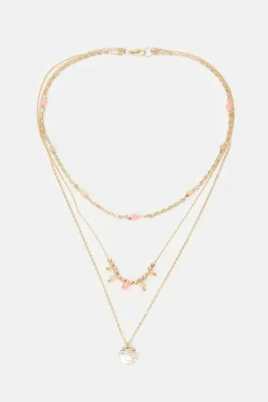 Girls Gold Layered Necklace