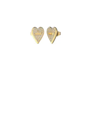 Gold Love Me Tender Glitter Stud Earrings