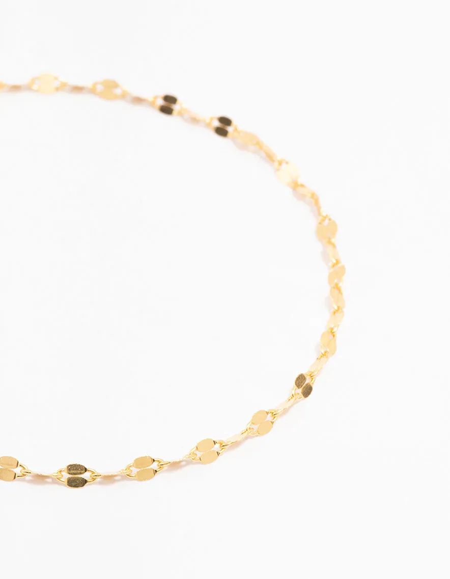 Gold Plated Sterling Silver Chain Bracelet & Anklet