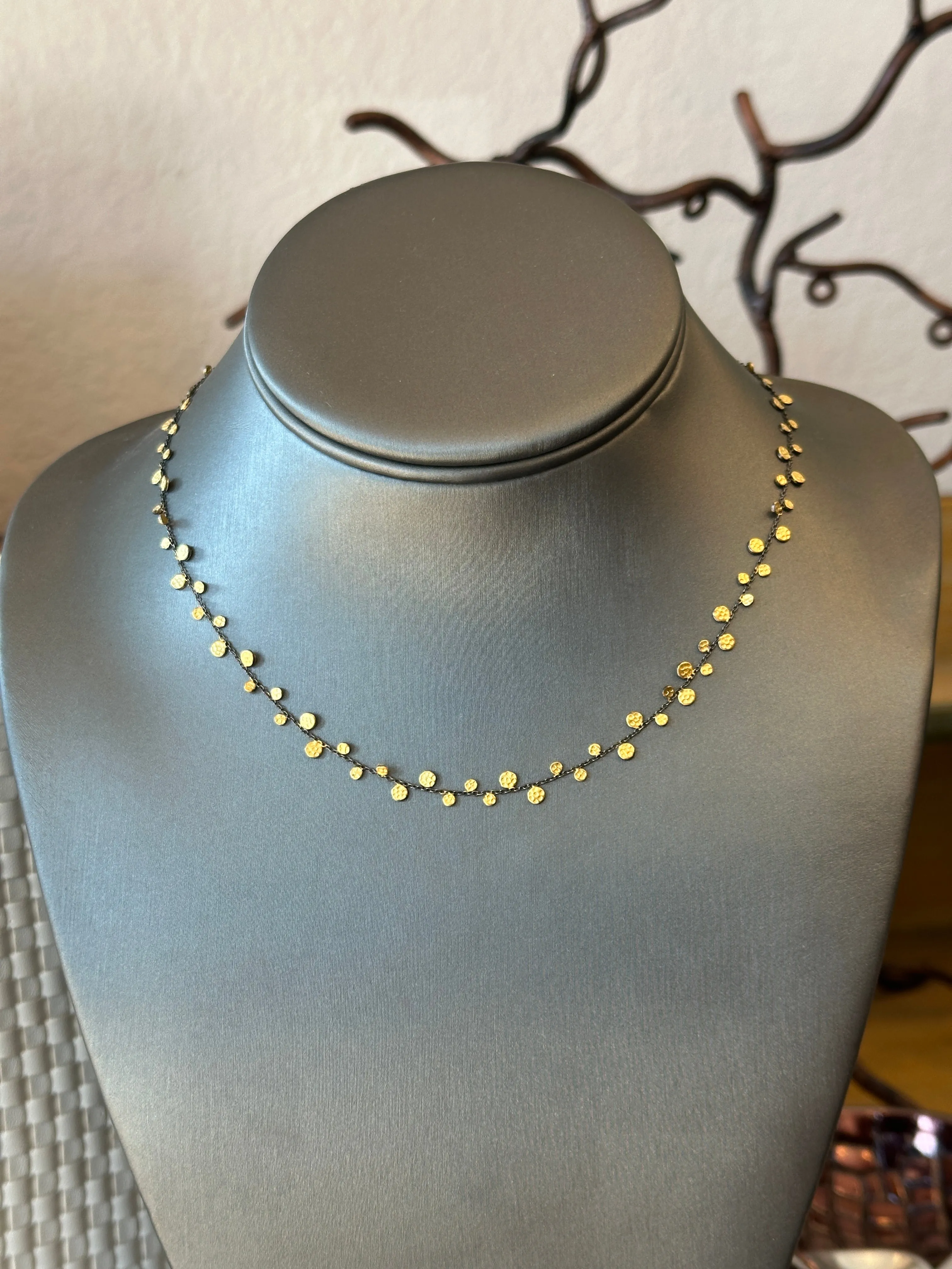 Gold Rhodium Dot Necklace