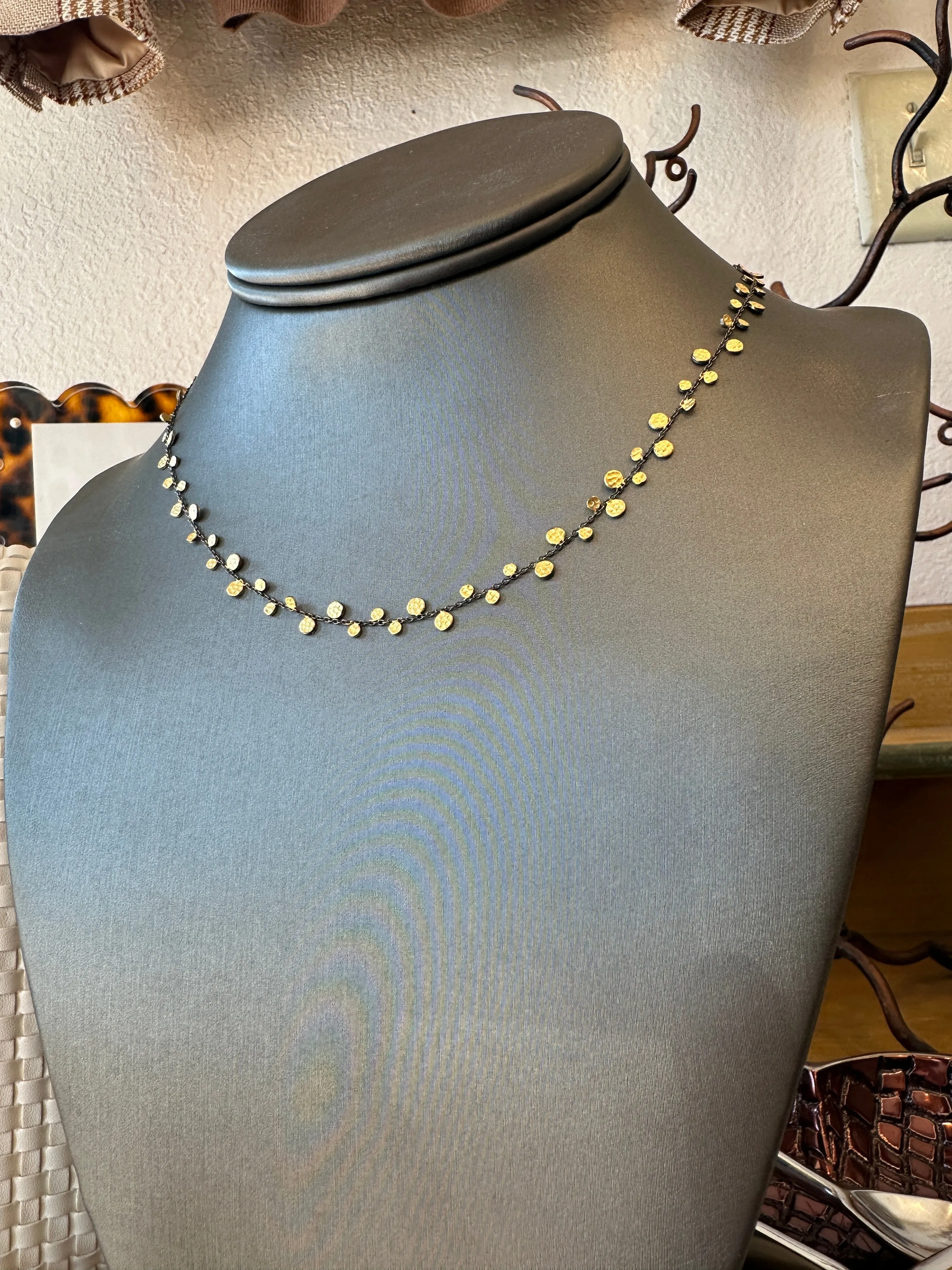 Gold Rhodium Dot Necklace