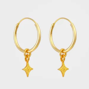 Gold Star Moon Charm Earrings | By Lunar James