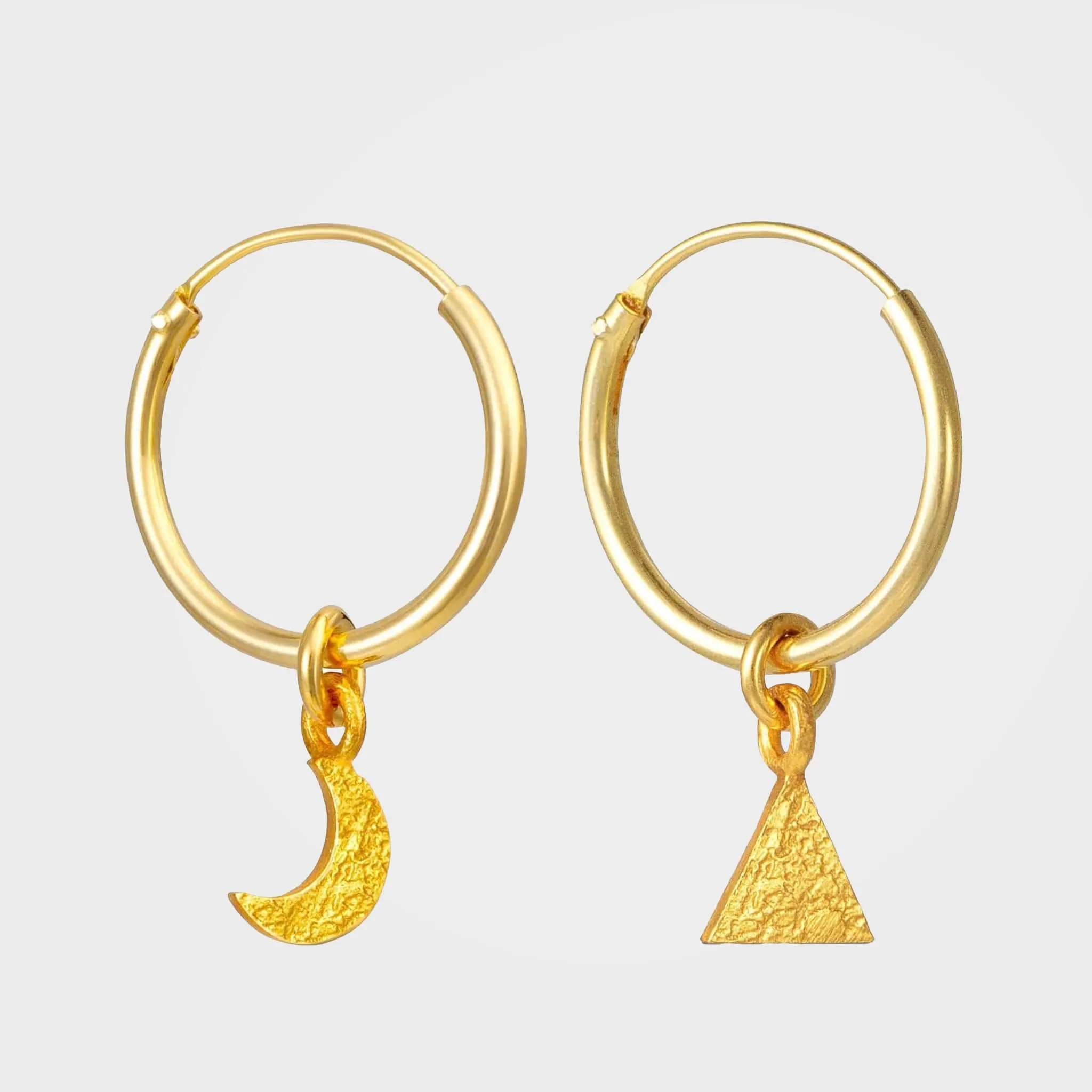 Gold Star Moon Charm Earrings | By Lunar James