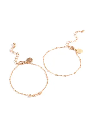 Gold Triple Open Star Pack Bracelet