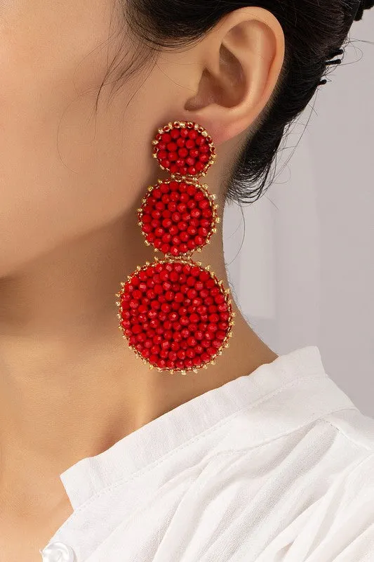 Graduate Glass Bead  Earrings