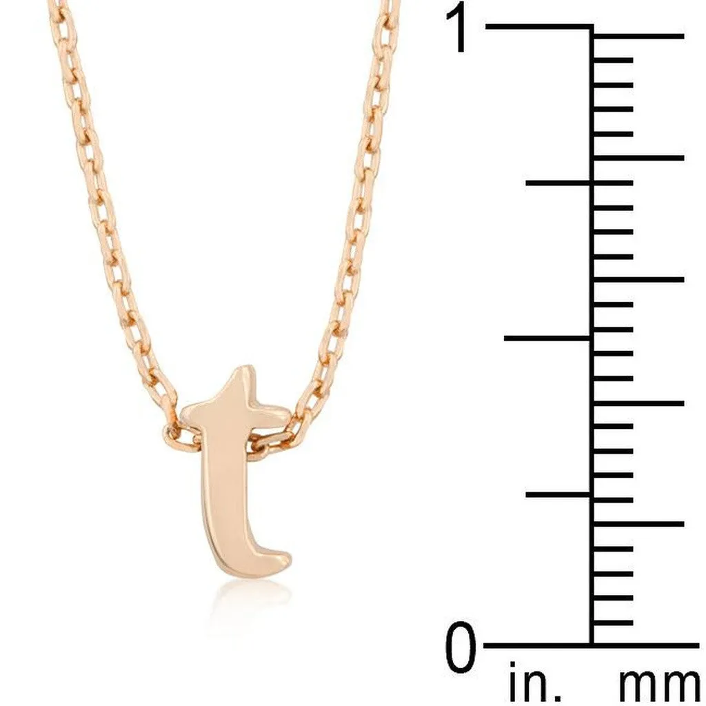 Initial T Rose Gold Pendant