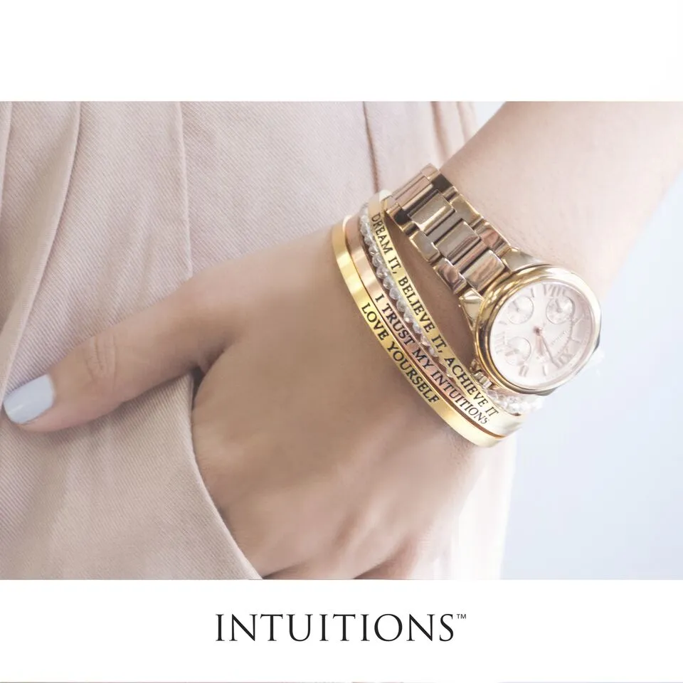 Intuitions Stainless Steel BE YOURSELF.EVERYONE ELSE IS TAKEN. Diamond Accent Cuff Bangle Bracelet