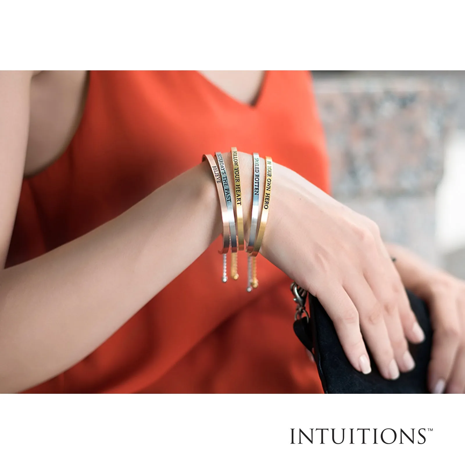 Intuitions Stainless Steel DIVA Diamond Accent Adjustable Bracelet