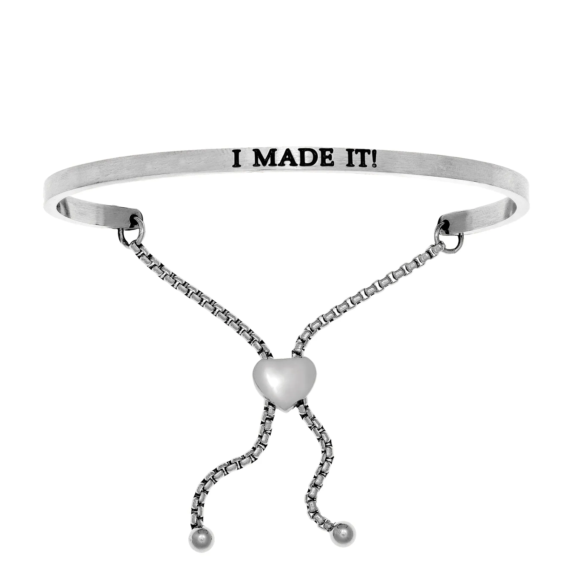 Intuitions Stainless Steel I MADE IT! Diamond Accent Adjustable Bracelet