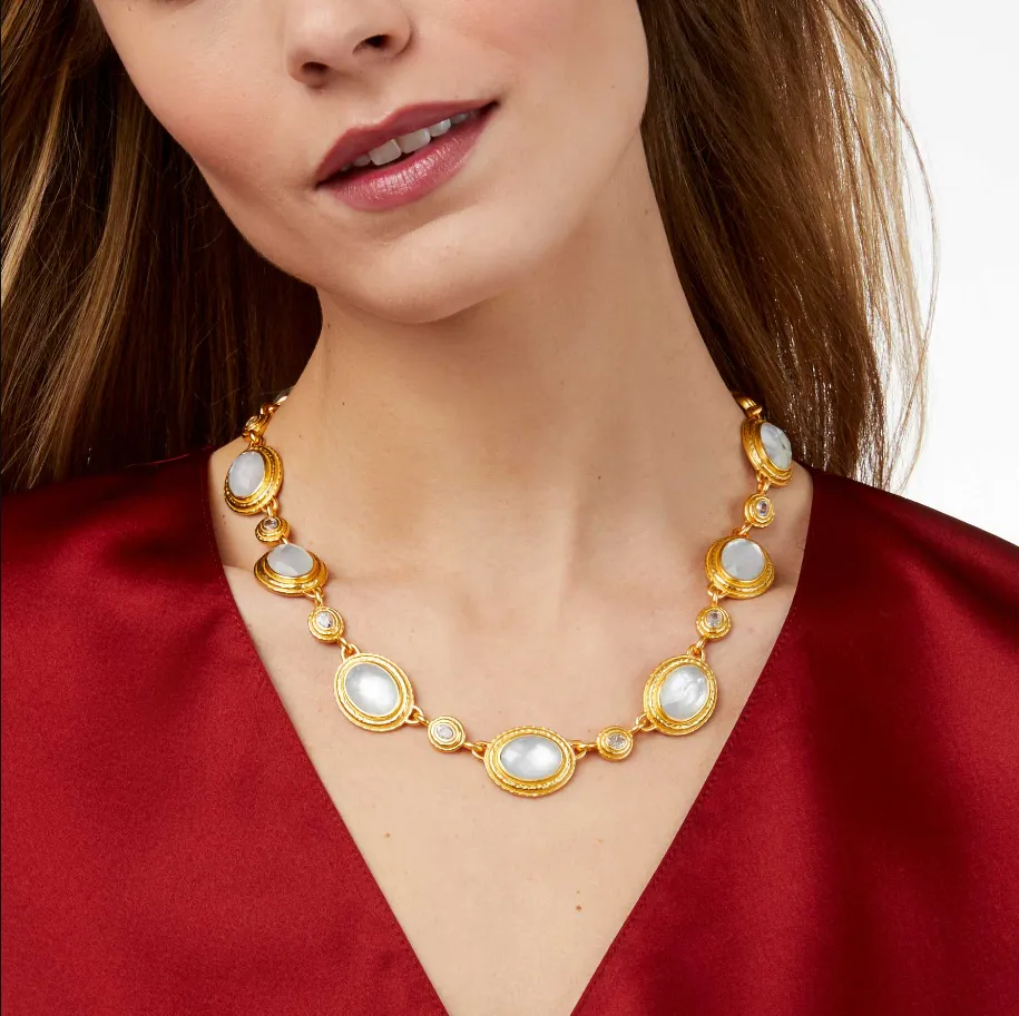 Julie Vos Tudor Stone Necklace in Champagne