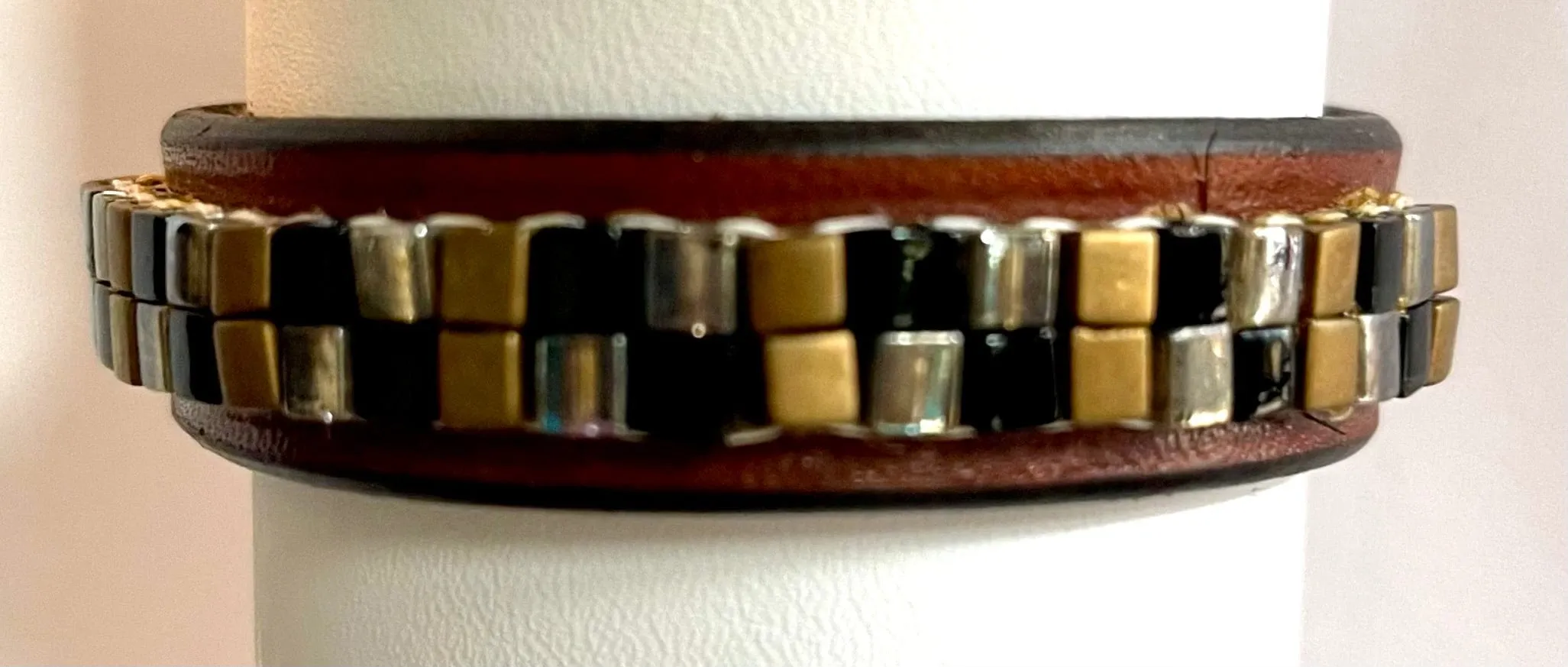 Just Fur Fun- Leather Bracelet-(Glitz)