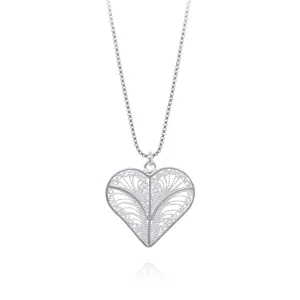 KYLIE SILVER HEARTS SMALL PENDANT NECKLACE FILIGREE