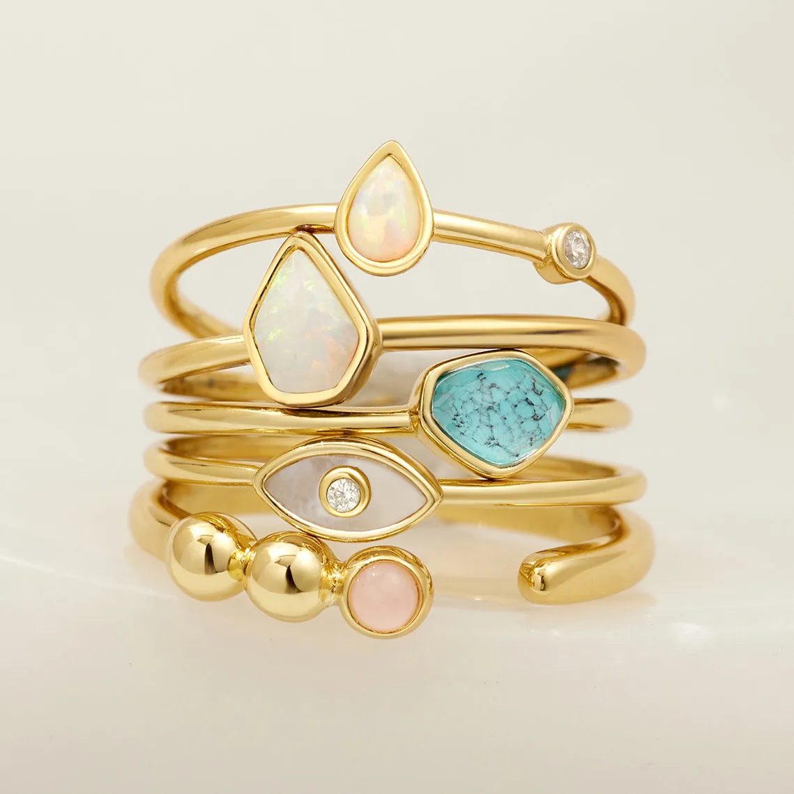 Kyoto Opal Adjustable Gold Ring