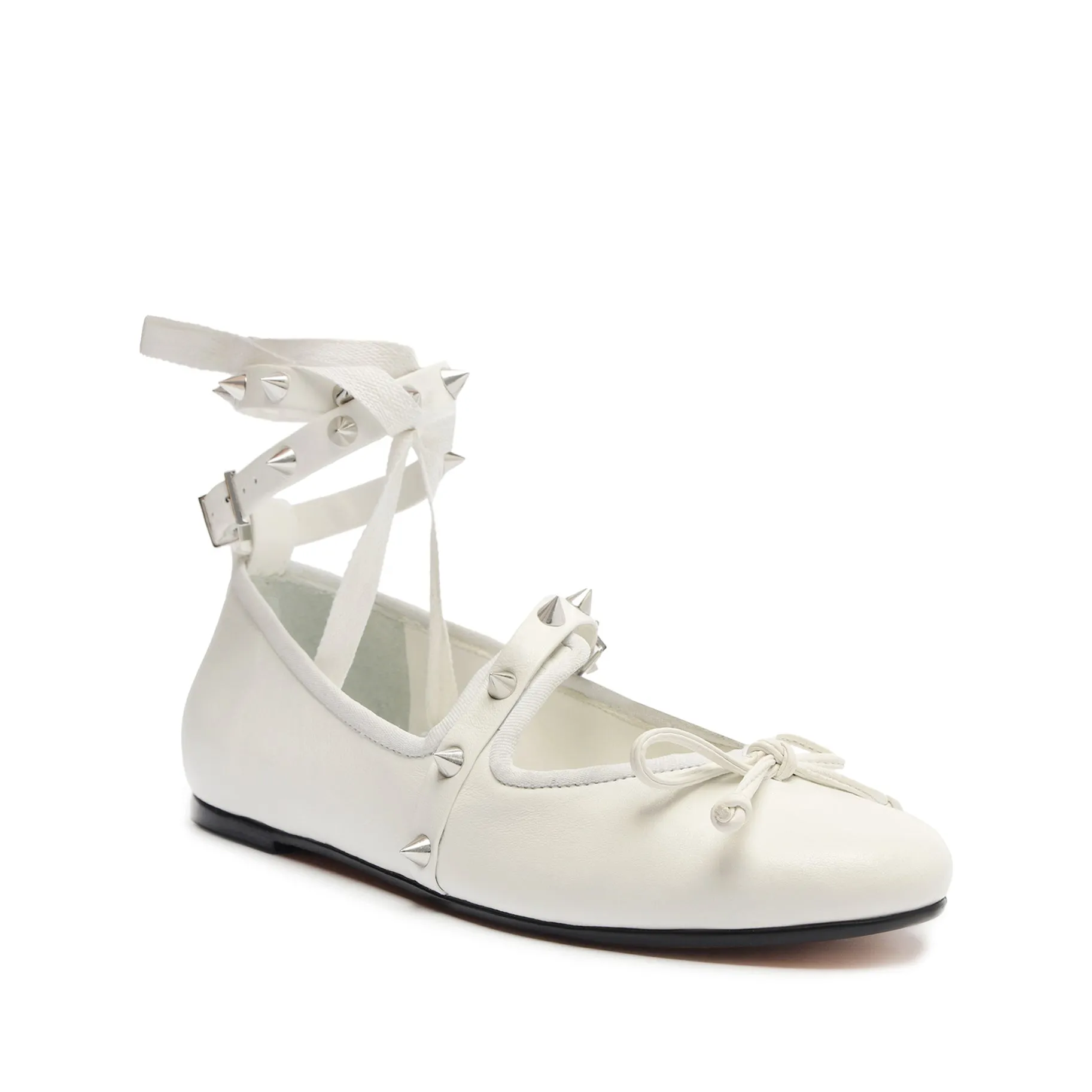 Larissa Lace Up Calf Leather Flat