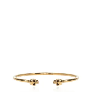 Mens Twin Skull Cuff, Gold