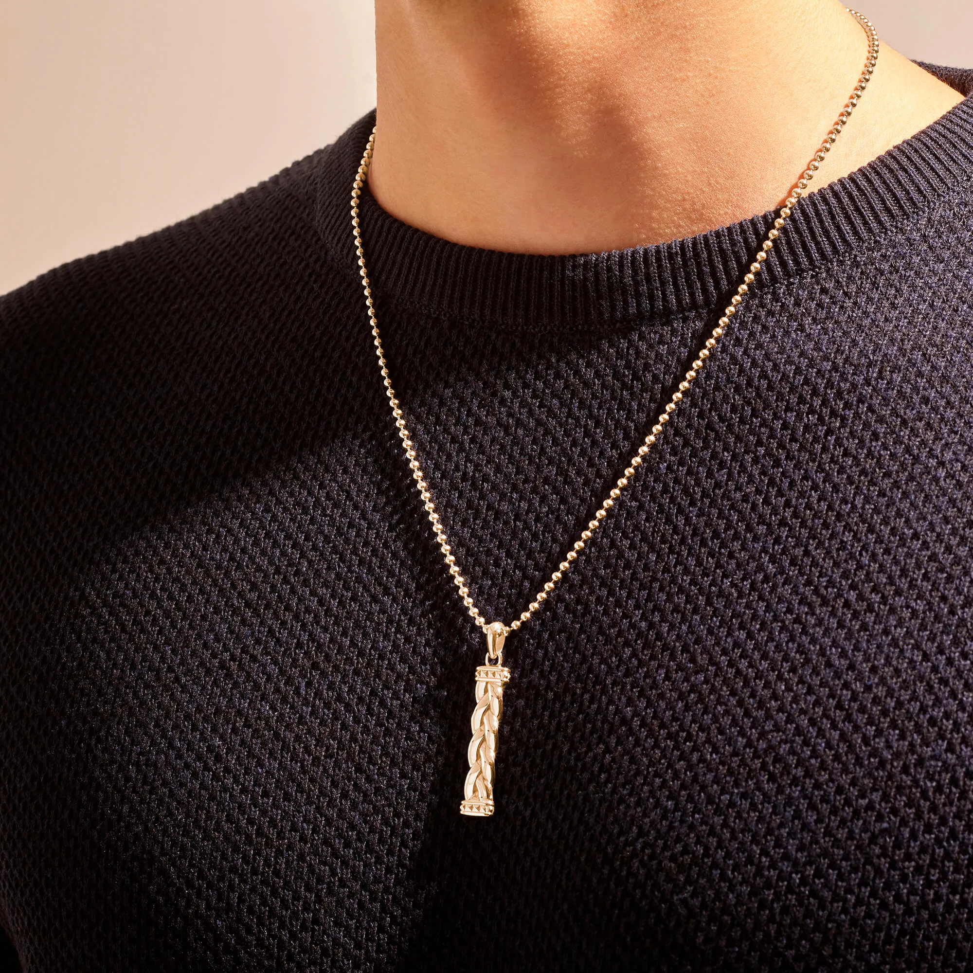 Men's Woven Pendant in Gold (Pendant only)