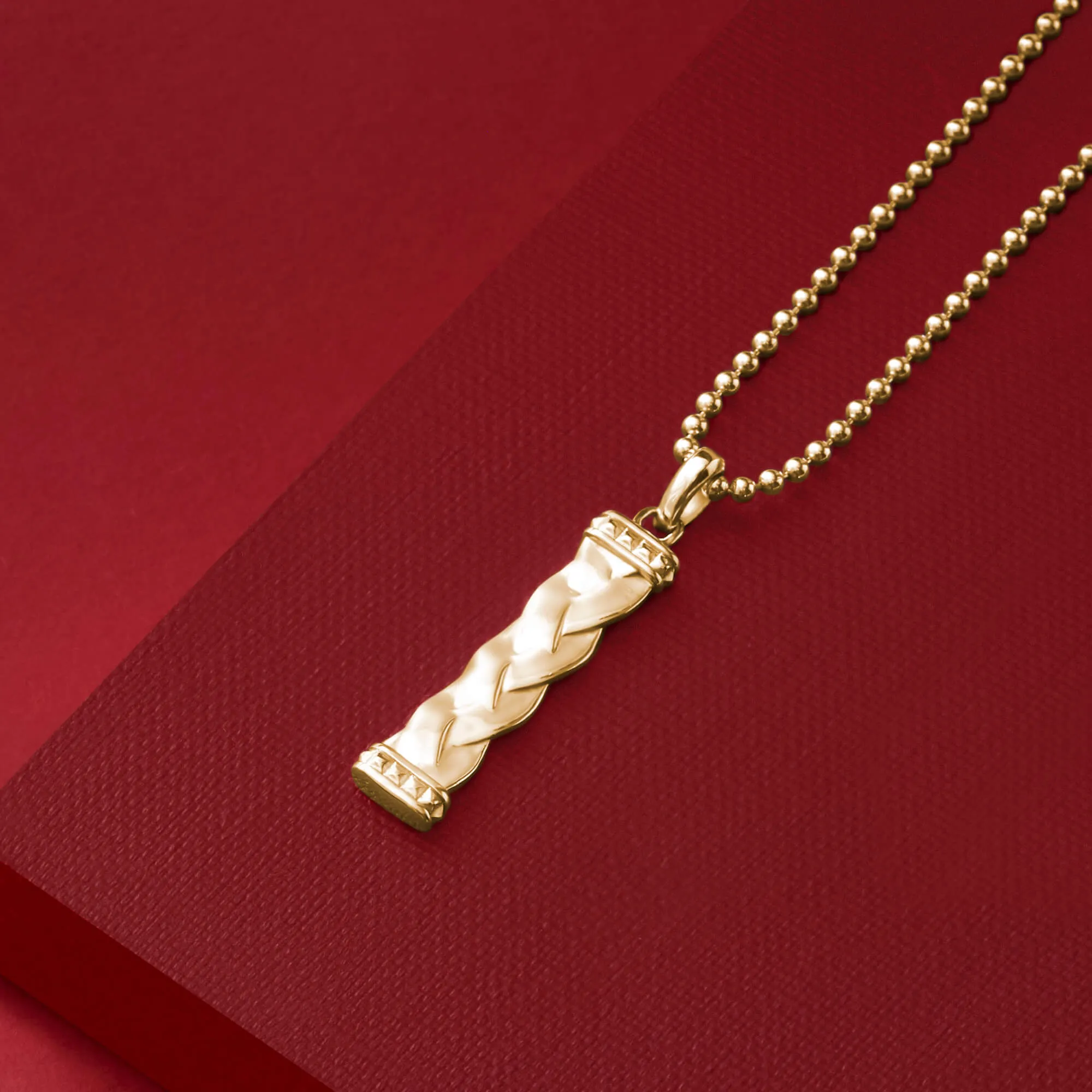 Men's Woven Pendant in Gold (Pendant only)