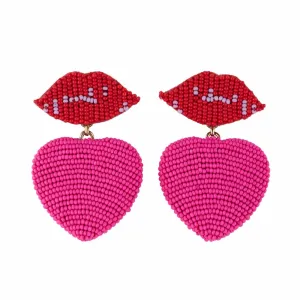 Mignonne Gavigan Kiss Kiss Drop Earrings in Red Multi