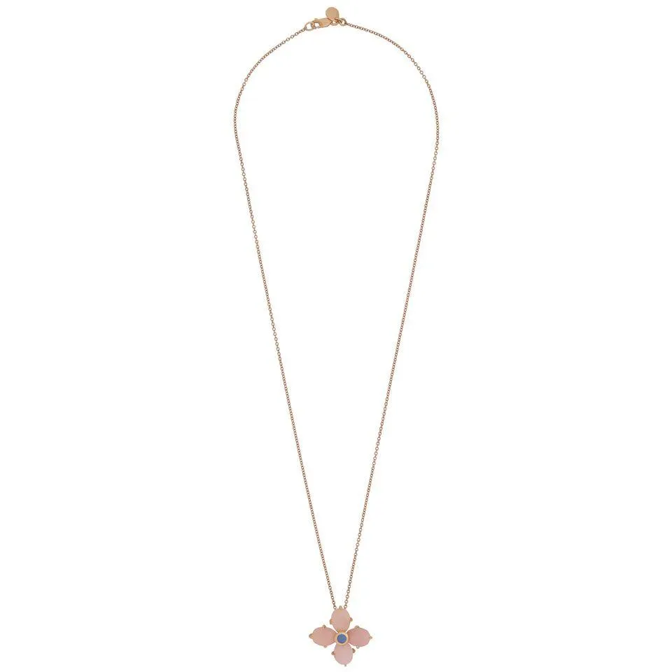 Mimi Milano Pink Opal Sapphire Rose Gold Necklace