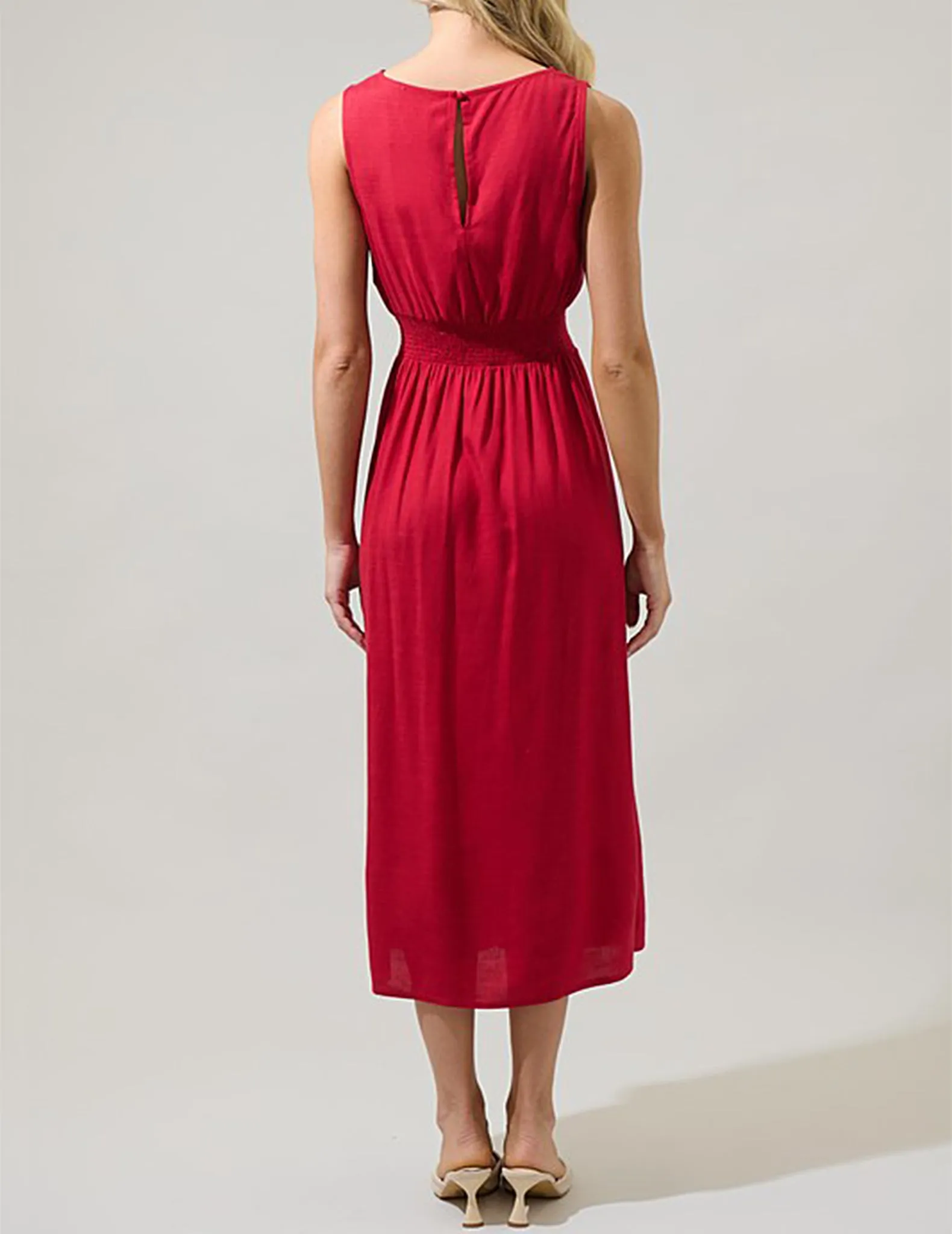 Mirabel Sleeveless Boatneck Midi Dress