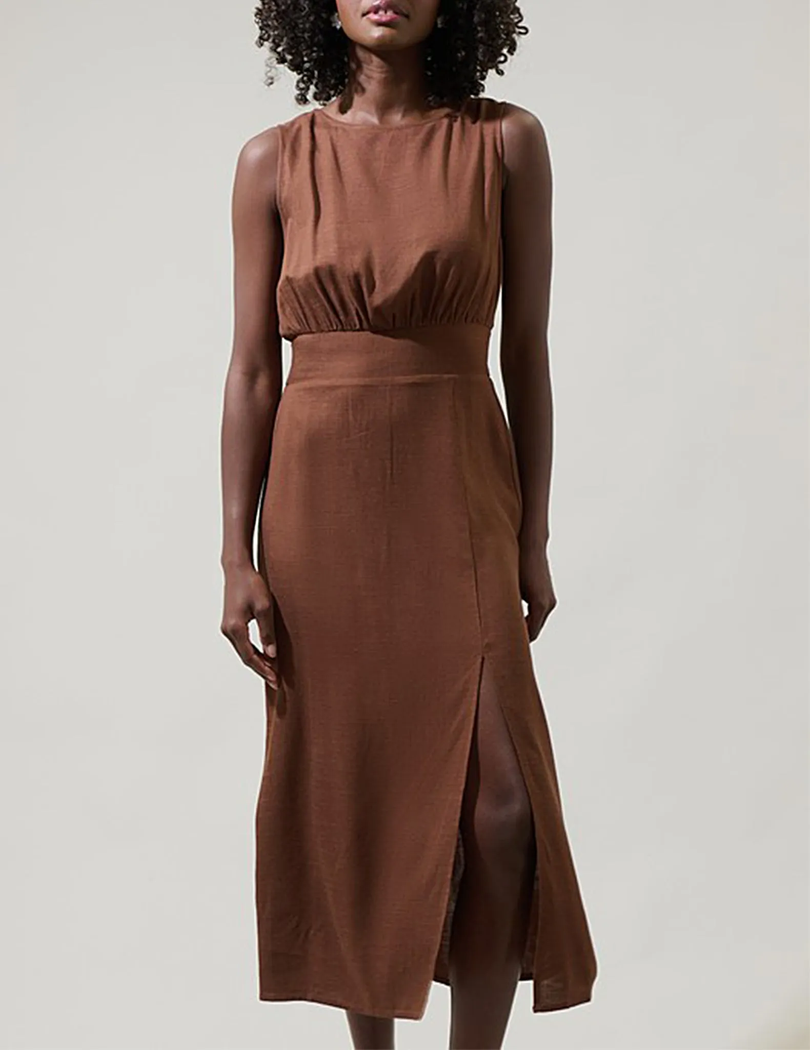 Mirabel Sleeveless Boatneck Midi Dress