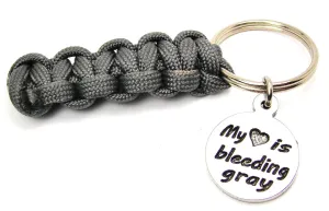 My Heart is Bleeding Gray 550 Military Spec Paracord Key Chain