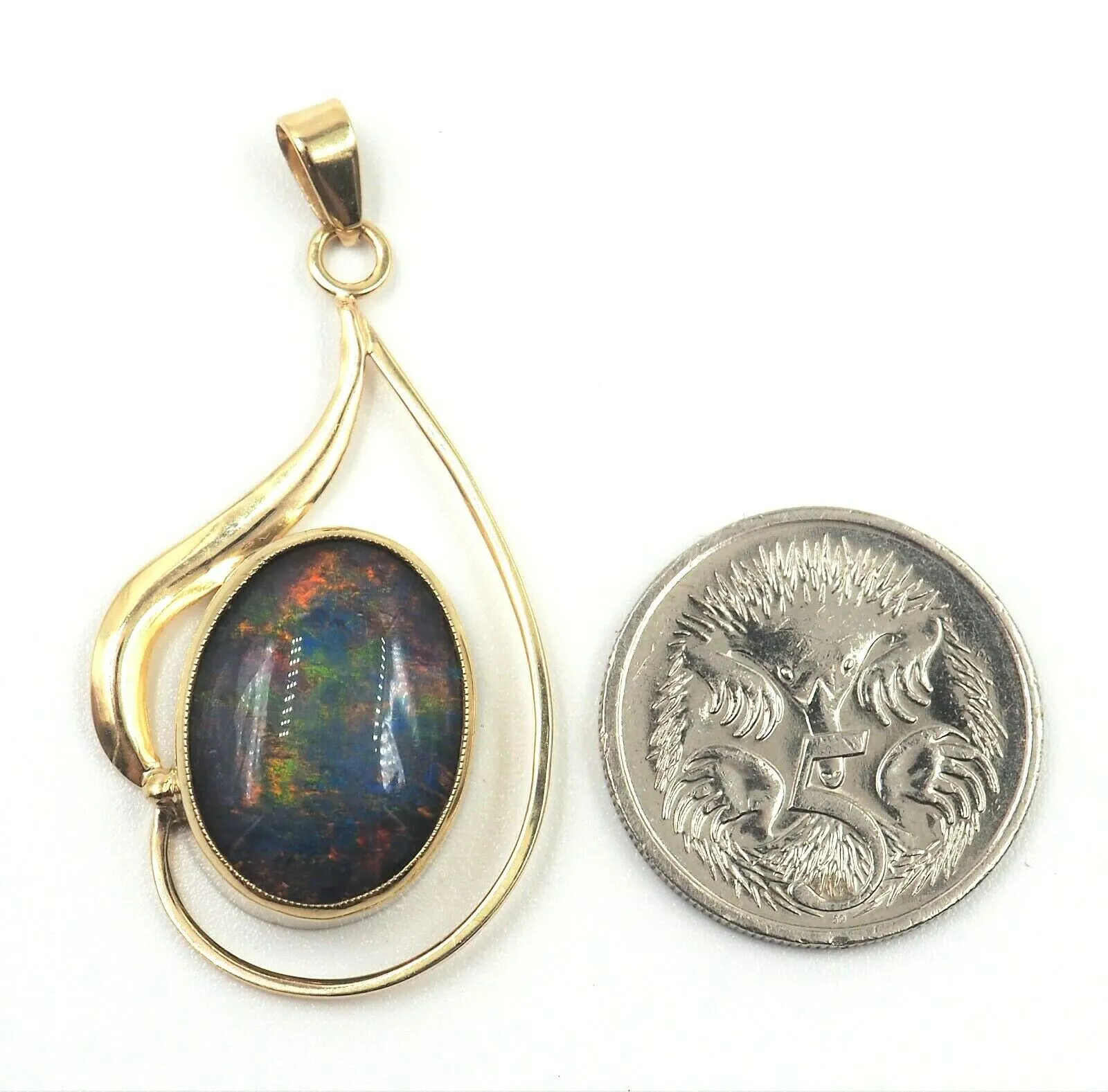 Opal Triplet 9ct Yellow Gold Pendant